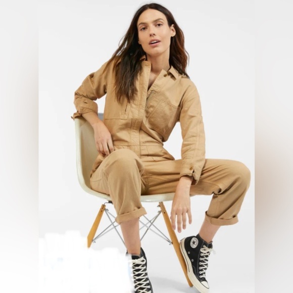 Outerknown sand long sleeve zip front station jumpsuit size XL brand new - Picture 4 of 9